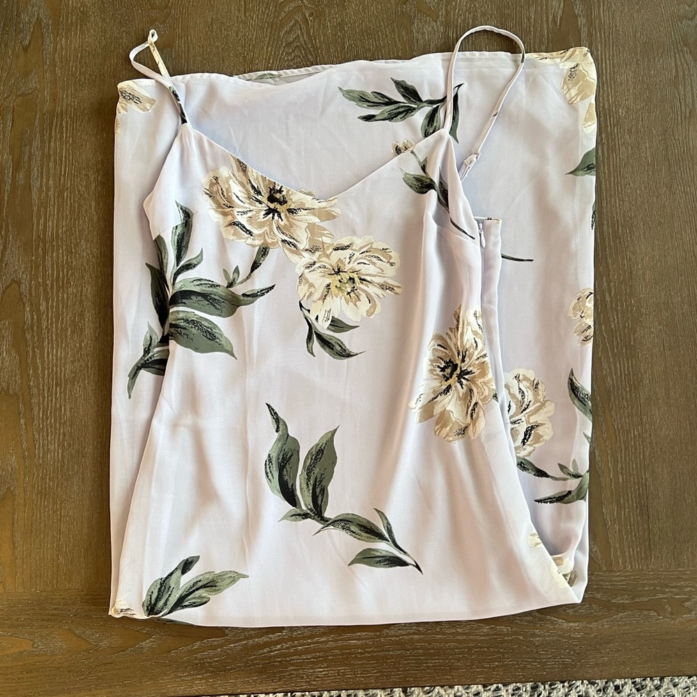 TOBI purple floral slit dress, S